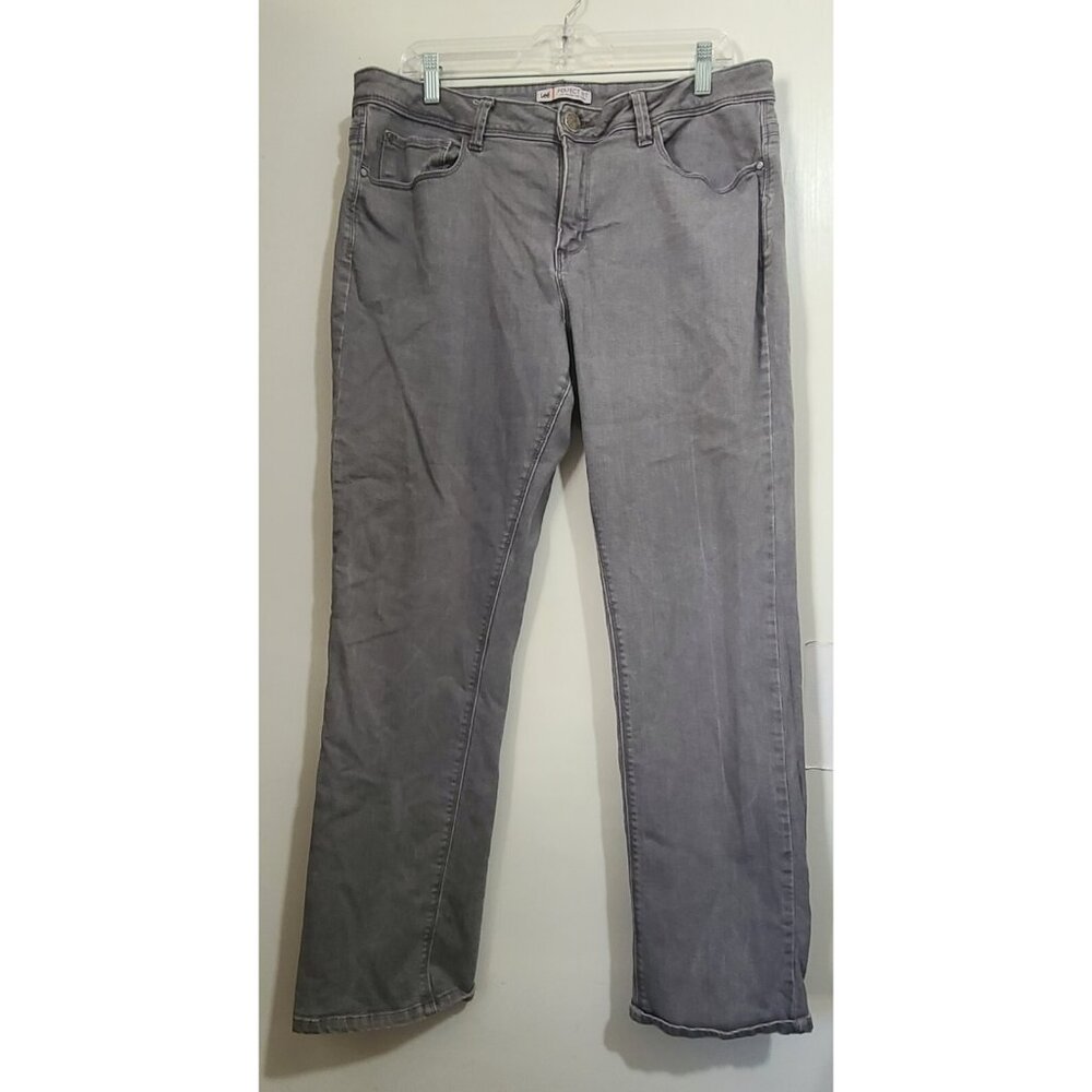Lee Perfect Fit Denim Jeans Gray Straight Leg Size 18 Medium *See Description*